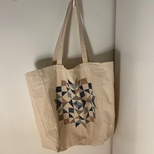 Quilt patterned canvas tote bag!